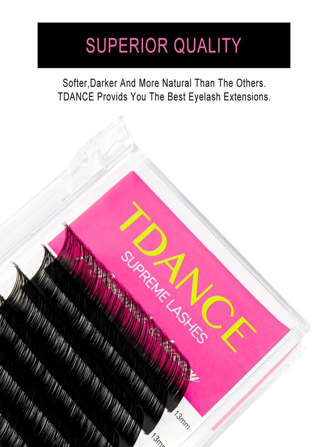 TDANCE Lash Extension Matte Black Eyelash Extension C CC D DD J B L Curl Volume & Classic Lash Extensions 0.03-0.18mm Thickness Professional Salon Use(0.05-D,13 mm) - Image 4